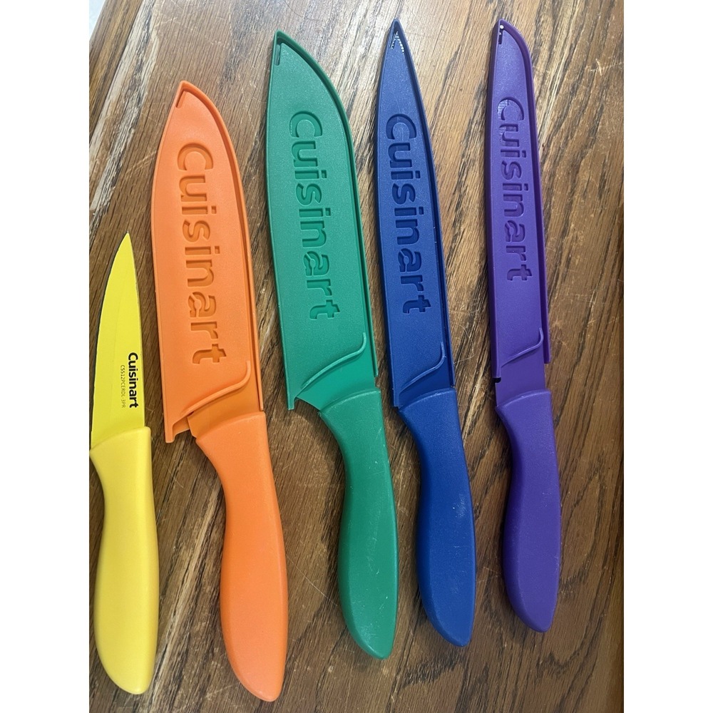 Cuisinart Multicolor 5-Piece Kitchen Knife Set C5512PCERDL & 2 TOMODACHI Knives